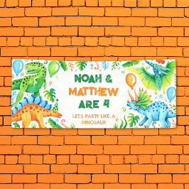 Niedliche Dinosaurier Gemeinsame Geschwister Gebur Banner