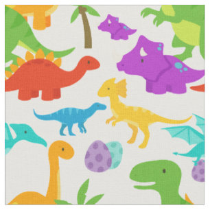 Niedliche Dinosaurier Grün Lila prähistorisch Stoff