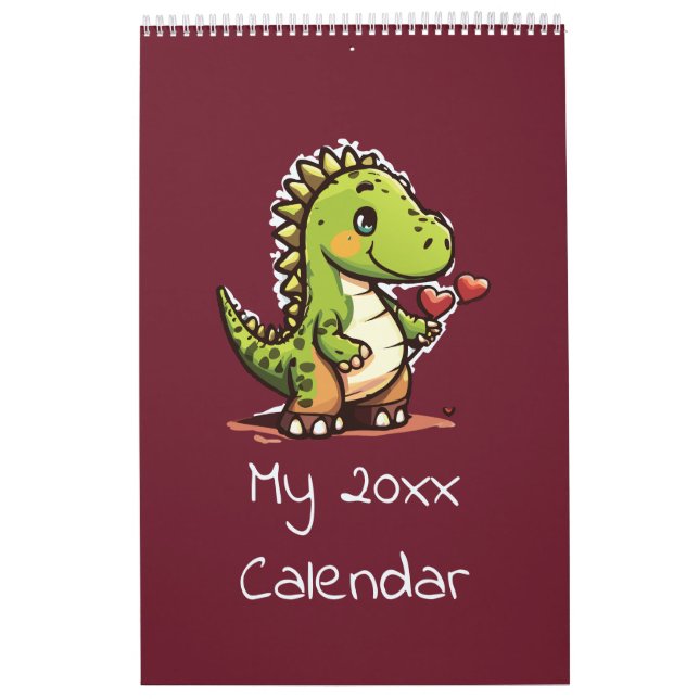 Niedliche Dinosaurier-Illustrationen Kalender (Titelbild)
