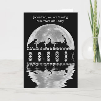 Niedliche Dinosaurier in Train Fantasy 9 Jahre alt Karte