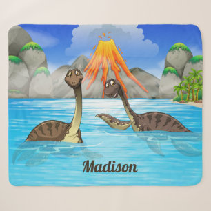 Niedliche Dinosaurier-individuelle Name-Decke Sherpadecke