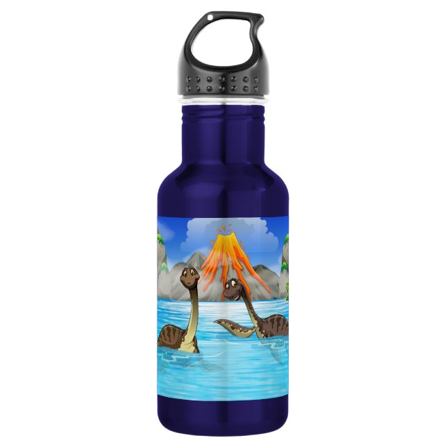 Niedliche Dinosaurier individuelle Name Wasserflas Edelstahlflasche (Vorderseite)
