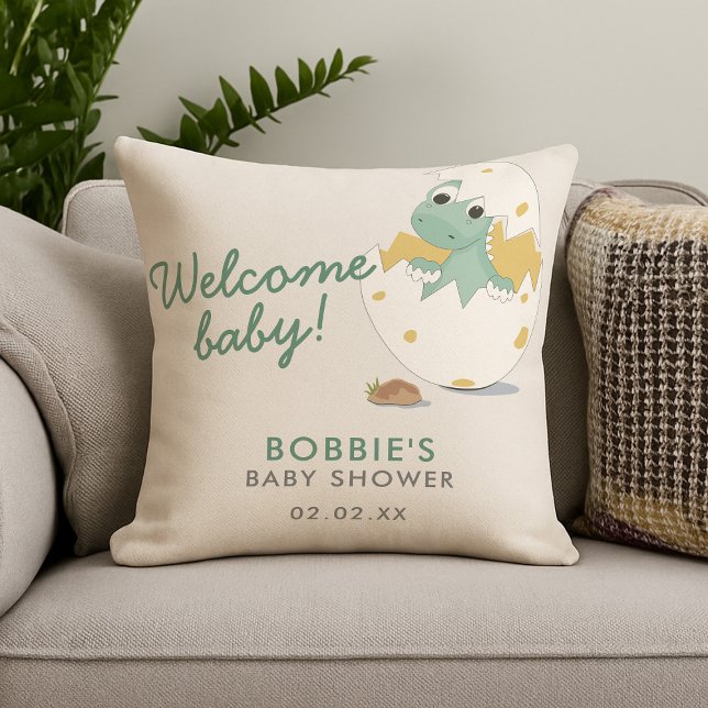 Niedliche Dinosaurier Inspiriert Welcome Baby Dusc Kissen (Von Creator hochgeladen)