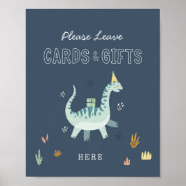 Niedliche Dinosaurier-Karten und Geschenke Party Z Poster