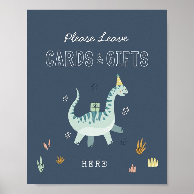 Niedliche Dinosaurier-Karten und Geschenke Party Z Poster (Vorne)