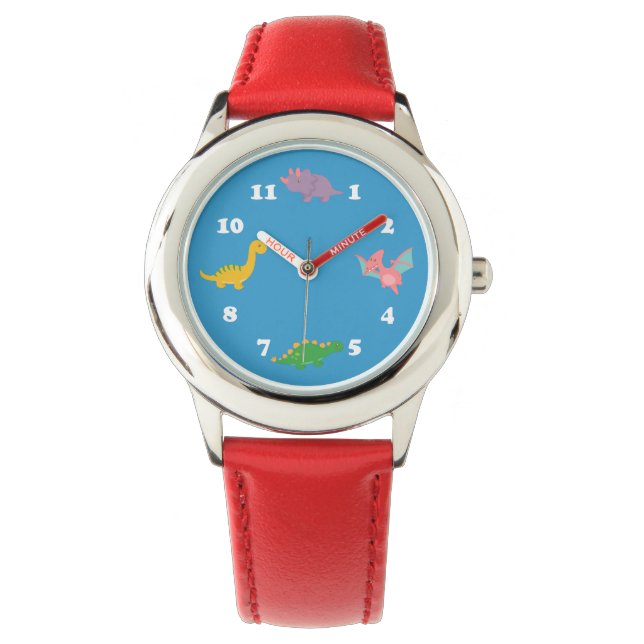 Niedliche Dinosaurier Kinder Armbanduhr (Vorderseite)