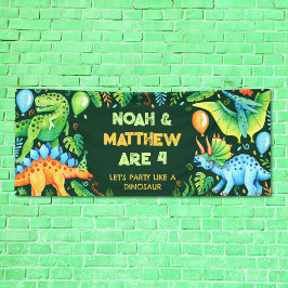 Niedliche Dinosaurier kombinierte Geburtstagsgesch Banner