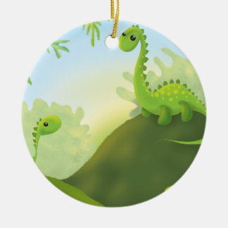 niedliche Dinosaurier-Landszene Keramikornament