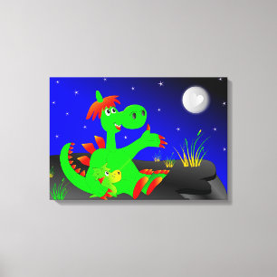 Niedliche Dinosaurier Leinwanddruck