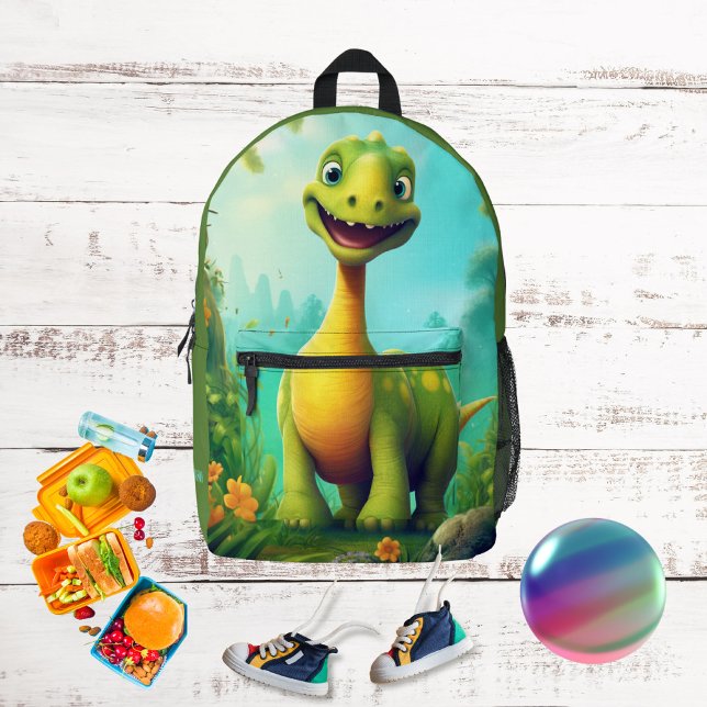 Niedliche Dinosaurier Monogram Kids Bedruckter Rucksack (Von Creator hochgeladen)