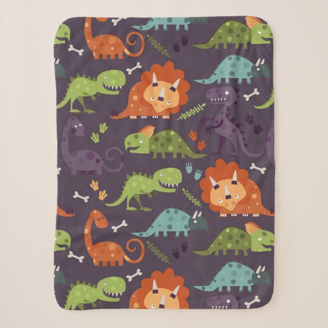 Niedliche Dinosaurier Muster Boys Room Sherpadecke (Vorderseite)