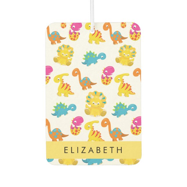 Niedliche Dinosaurier, Muster der Dinosaurier, Ihr Autolufterfrischer (Vorderseite)
