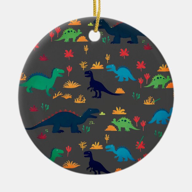 Niedliche Dinosaurier-Muster Keramik Ornament (Vorne)