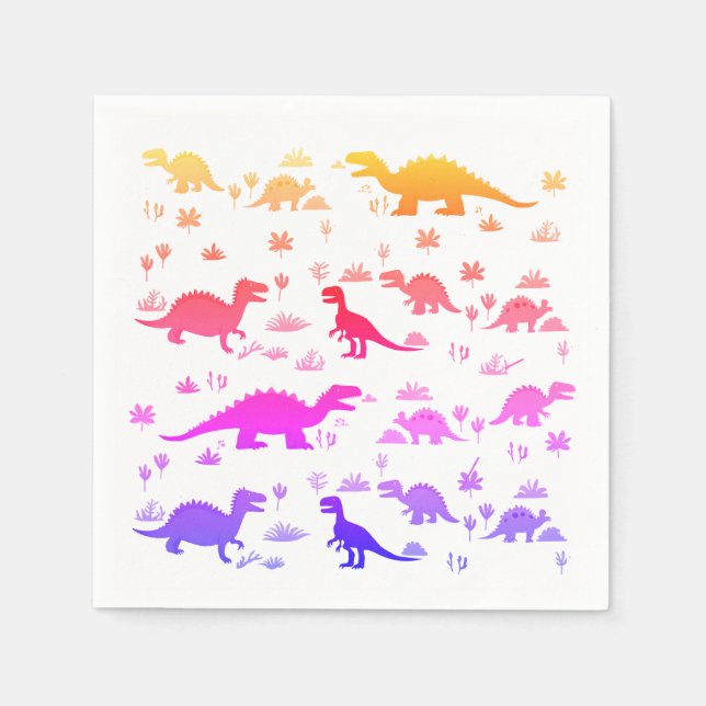 Niedliche Dinosaurier-Muster Serviette (Vorderseite)