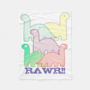 Niedliche Dinosaurier Pastel Colorful Fleecedecke