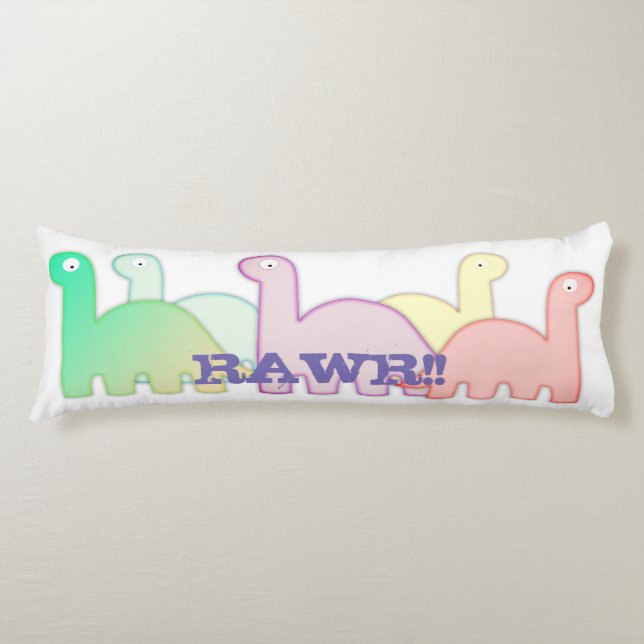 Niedliche Dinosaurier Pastel Colorful Seitenschläferkissen (Vorderseite)