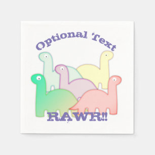 Niedliche Dinosaurier Pastel Colorful Serviette