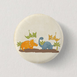 Niedliche Dinosaurier prähistorische Tierwelt Button