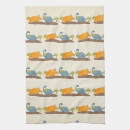 Niedliche Dinosaurier prähistorische Tierwelt Geschirrtuch