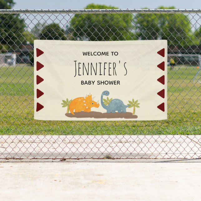 Niedliche Dinosaurier Prähistorische Wildlife Baby Banner (Insitu)