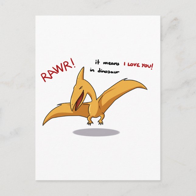 niedliche Dinosaurier rawr bedeutet, ich Liebe Sie Postkarte (Vorderseite)