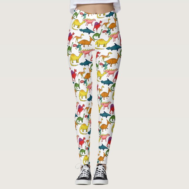 Niedliche Dinosaurier-Sammlung Thunder_Cove Leggings (Vorderseite)