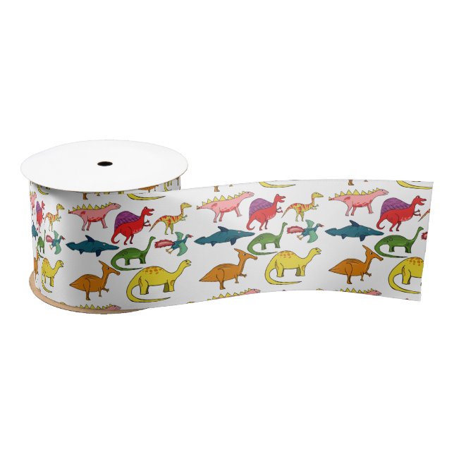 Niedliche Dinosaurier-Sammlung Thunder_Cove Satinband (Spule)