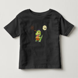 Niedliche Dinosaurier spielen Kürbistrick oder Lec Kleinkind T-shirt