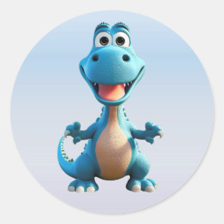 Niedliche Dinosaurier-Stickers Runder Aufkleber