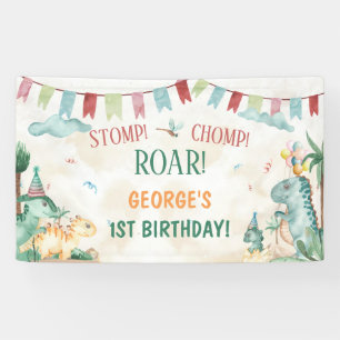 Niedliche Dinosaurier Stomp Chomp Roar Boy Geburts Banner