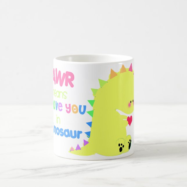 Niedliche Dinosaurier TASSEN-SCHALE RAWR Kaffeetasse (Mittel)
