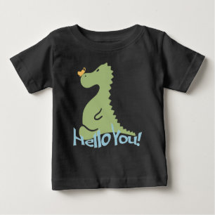 Niedliche Dinosaurier und Butterfly Baby T-shirt