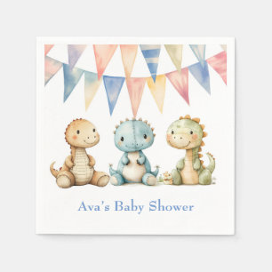 Niedliche Dinosaurier und Friends Boy Baby Dusche Serviette