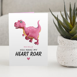 Niedliche Dinosaurier-Valentinstag-Karte Karte