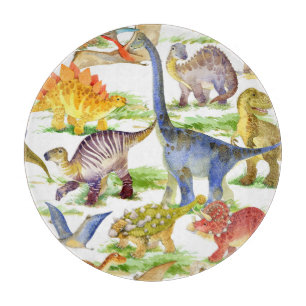 Niedliche Dinosaurier Wasserfarbe Nahtlose Kunst Schneidebrett