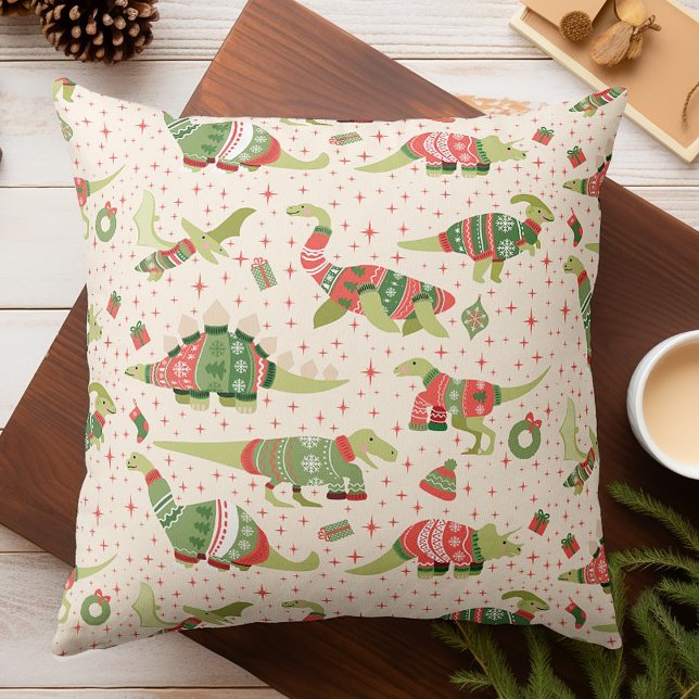 Niedliche Dinosaurier Weihnachtssüßer Kissen (Von Creator hochgeladen)