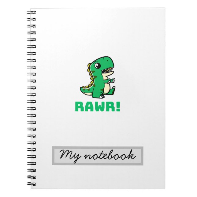 Niedliche Dinosaurier-Zeitschrift rawr personalisi Notizblock (Vorderseite)