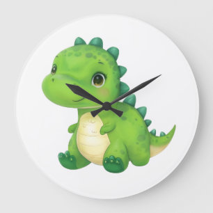 Niedliche Dinosaurieruhr für Kinderzimmer Große Wanduhr