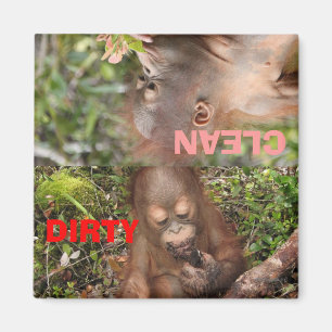 Niedliche Dirty oder saubere Geschirr in Geschirrs Magnet