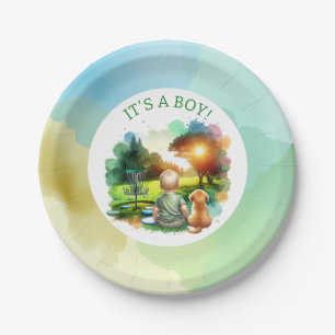 Niedliche Disk Golf Boy's Baby Shower Das ist ei Pappteller