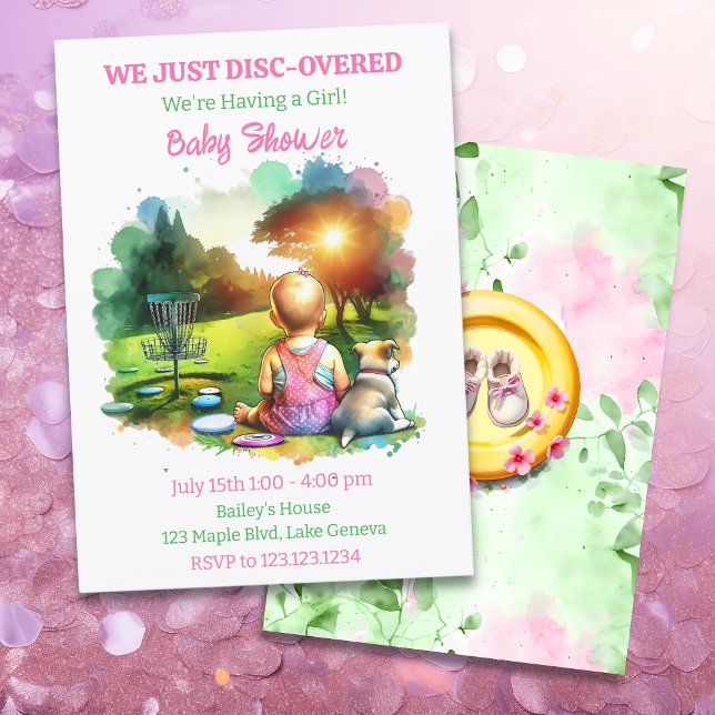 Niedliche Disk Golf Girl's Baby Shower Einladung (Von Creator hochgeladen)