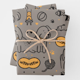 NIEDLICHE DOG&CAT GESCHENKPAPIER SET