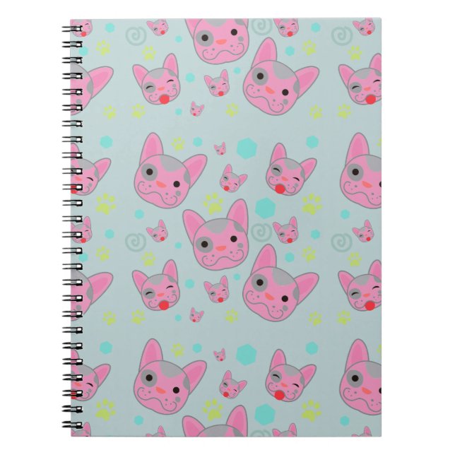 Niedliche Dog-Gesichtspattern - Notebook Notizblock (Vorderseite)