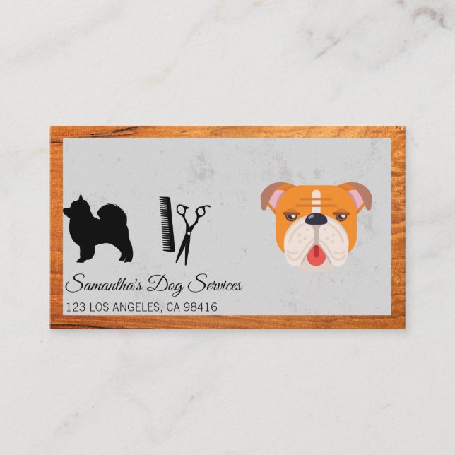 Niedliche Dog Groomer Stylist Shears Business Card Visitenkarte (Vorderseite)