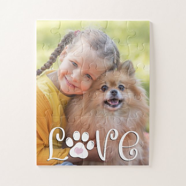 Niedliche Dog-LIEBE Foto drucken (Vertikal)