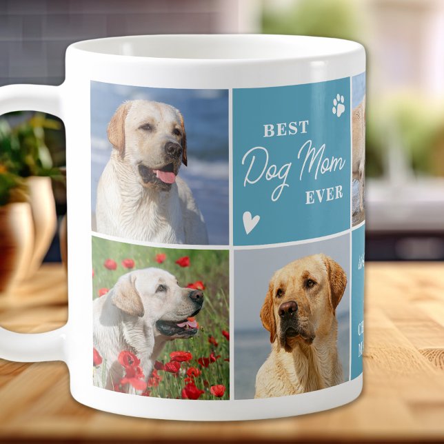 Niedliche DOG-MAMA Personalisiert Moderne 7 FotoCo Kaffeetasse (Von Creator hochgeladen)