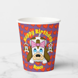 Niedliche Dog Paper Cups Pappbecher