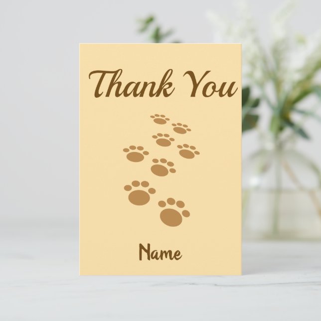 Niedliche Dog Paw Tracks Dankeskarte (Stehend Vorderseite)