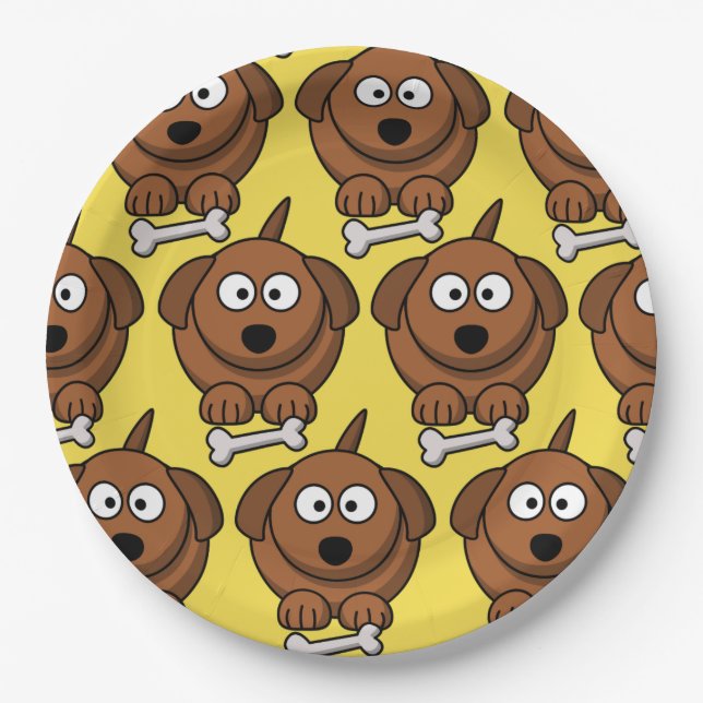 Niedliche Dog Plate anpassen Pappteller (Vorderseite)