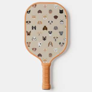 Niedliche Dog-Portraits Pickleball Schläger